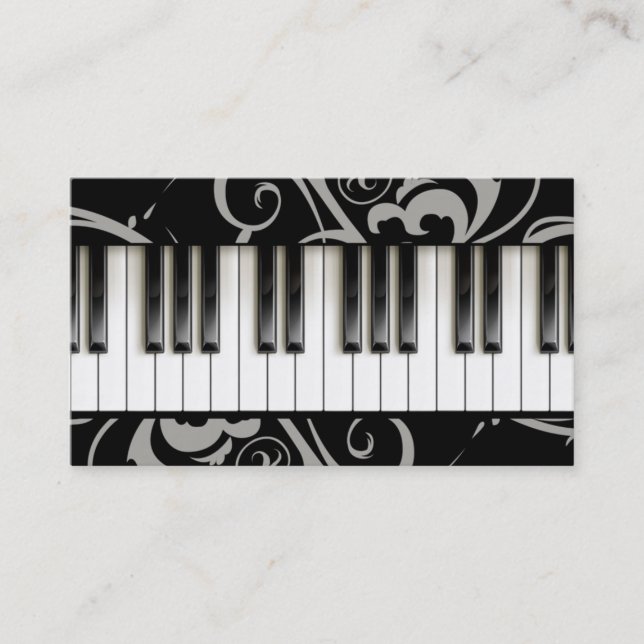 Carte De Visite Piano Enseignant Joueur Musicien Instrument Studio (Devant)