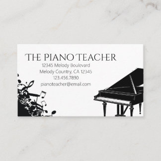 Carte De Visite Piano Enseignant Pianiste Musicien