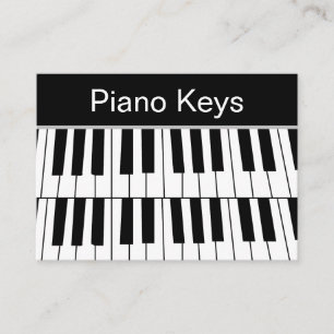 Carte De Visite Piano Keys noir et blanc Pianiste musicien