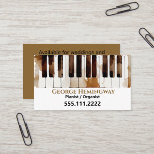 Carte De Visite Piano Keys Pianist Watercolor Art
