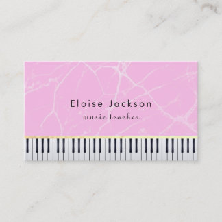 Carte De Visite piano pianiste en marbre rose