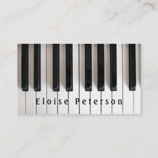 Carte De Visite piano piano piano noir et blanc