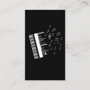Carte De Visite Piano Player Flying Music Notes Pianiste