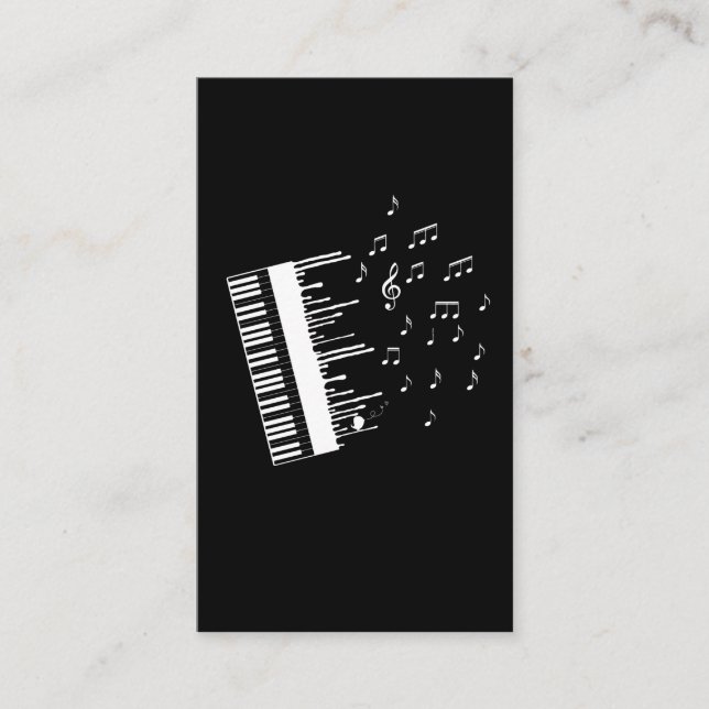 Carte De Visite Piano Player Flying Music Notes Pianiste (Devant)