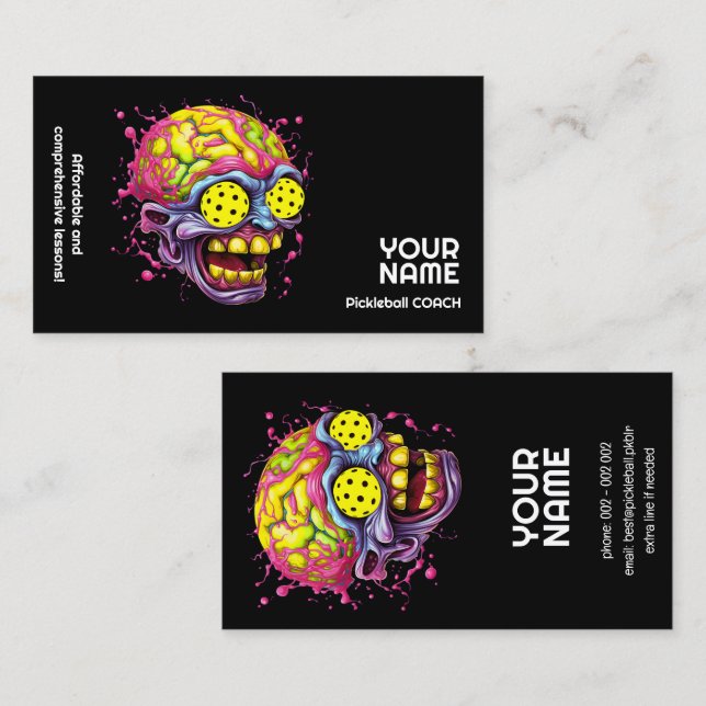 Carte De Visite Pickleball Junkie - drôle de pickleball (Devant / Derrière)