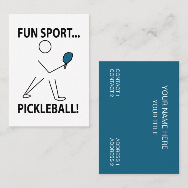 Carte De Visite Pickleball Player Sports Amusement Sport Picklebal (Devant / Derrière)