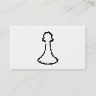 Carte De Visite Pièce d'échecs. Croquis noir