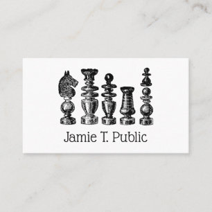 Carte De Visite Pièces de jeu d'échecs Art Vintage