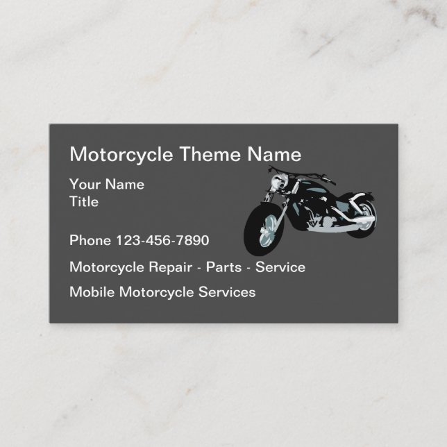 Carte De Visite Pièces de réparation de moto et service (Devant)