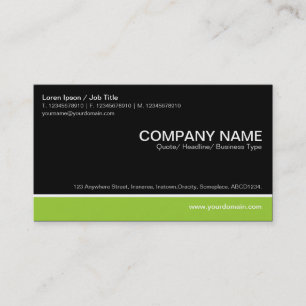 Carte De Visite Pied de page couleur - Martian Green avec noir