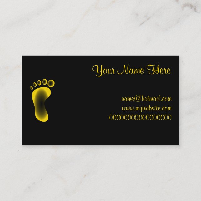 Carte De Visite Pied jaune transparent (Devant)