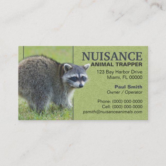 Carte De Visite Piégeur d'animaux nuisibles (Devant)
