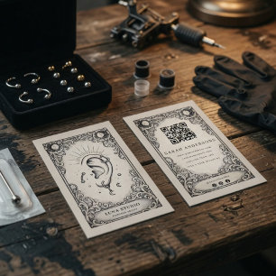 Carte De Visite Piercing céleste mystique vintage pour l'oreille