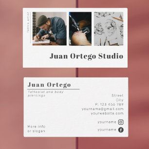 Carte De Visite Piercing tatoueur artiste tatouage photo