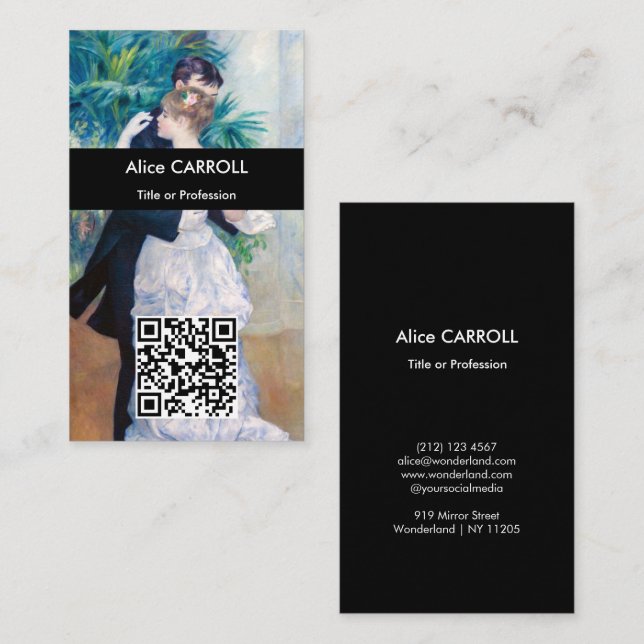 Carte De Visite Pierre-Auguste Renoir - Danse urbaine - Code QR (Devant / Derrière)