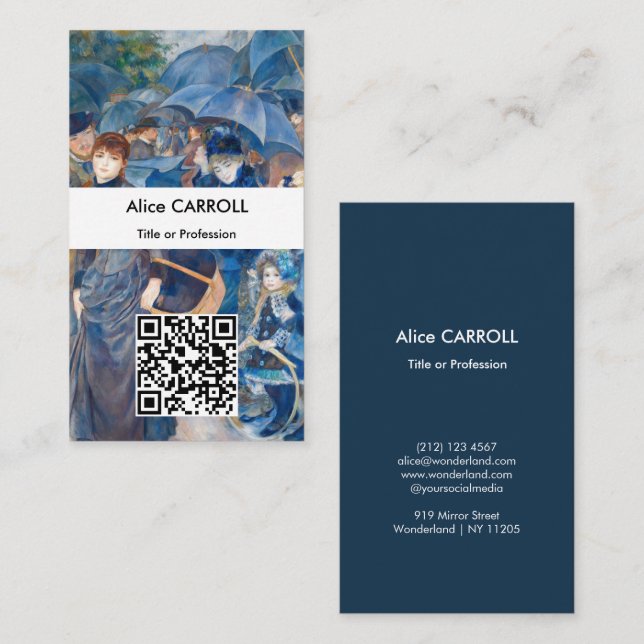 Carte De Visite Pierre-Auguste Renoir - Les Parapluies - Code QR (Devant / Derrière)
