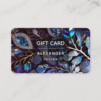 Carte De Visite Pierre de cristal Iridescente, Bleu, Lavande