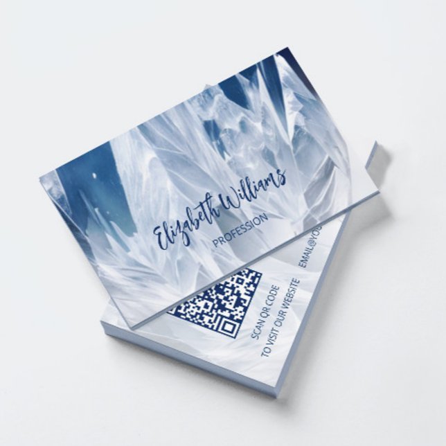 Carte De Visite Pierre de cristal QR Code Mountain (Créateur téléchargé)