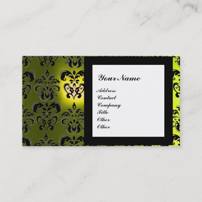 Carte De Visite PIERRE GEMME DAMASK MONOGRAMME, 2 topaze , violet (Devant)