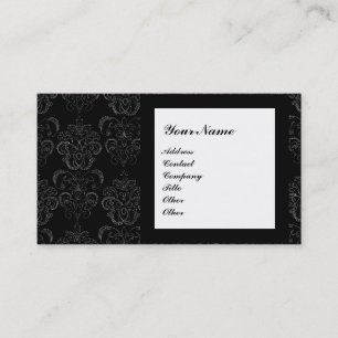 Carte De Visite PIERRE GEMME DAMASK MONOGRAMME, 2 topaze , violet