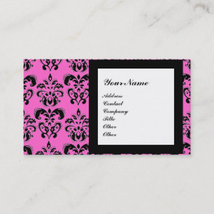 Carte De Visite PIERRE GEMME DAMASK MONOGRAMME, 2 topaze , violet