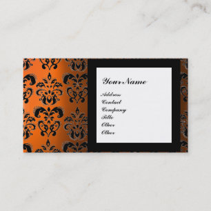 Carte De Visite PIERRE GEMME DAMASK MONOGRAMME, 2 topaze , violet