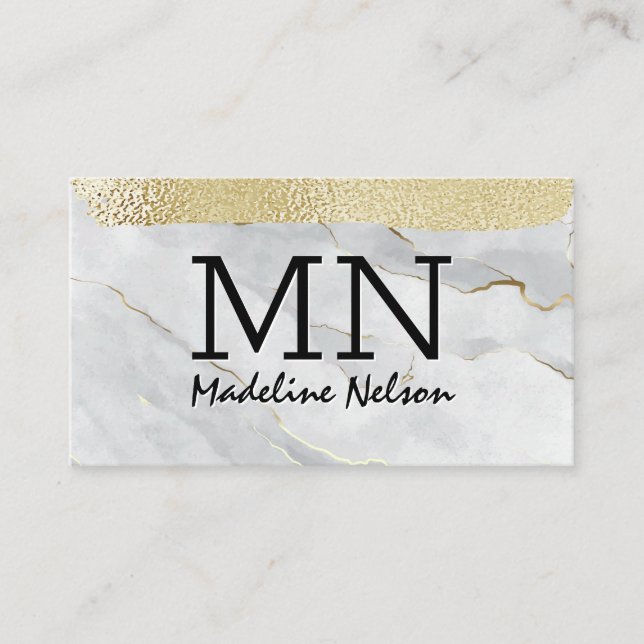 Carte De Visite Pierre | Gold Foil | Monogramme (Devant)
