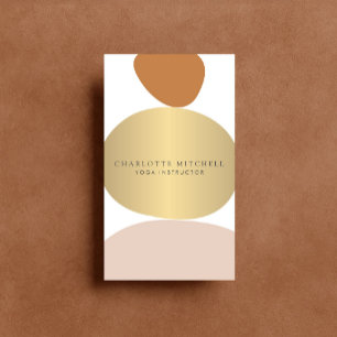 Carte De Visite Pierres Zen Abstraites modernes Logo Or Yoga, Mass