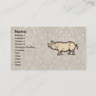Carte De Visite Pig Antique Piggy Cute Vintage