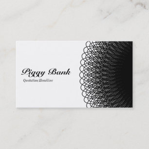 Carte De Visite Piggy Bank - Noir et blanc