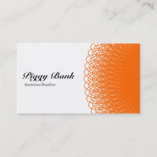 Carte De Visite Piggy Bank - Orange et blanc (Devant)
