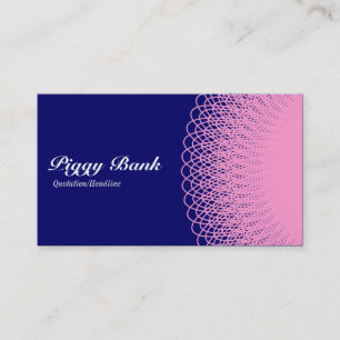 Carte De Visite Piggy Bank - Rose on Navy Blue 000066