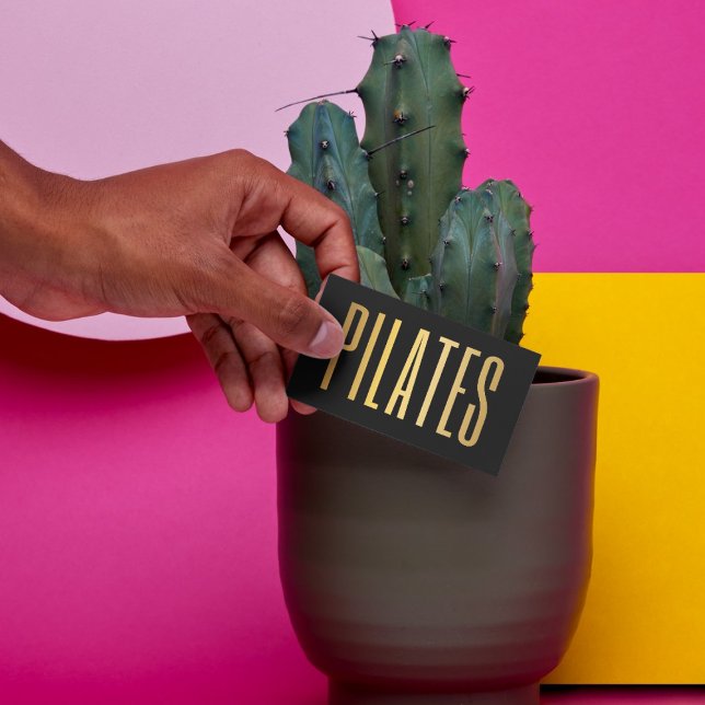 Carte De Visite Pilates Black & Gold (Créateur téléchargé)