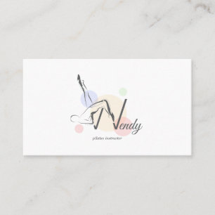Carte De Visite Pilates Lettre W Pose   Monogramme Lettre W Pilate