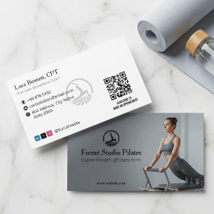 Carte De Visite Pilates Studio Entreprise Code-Barres Moderne Gr