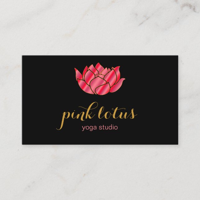 Carte De Visite Pilates Yoga Instructeur Professeur Lotus (Devant)