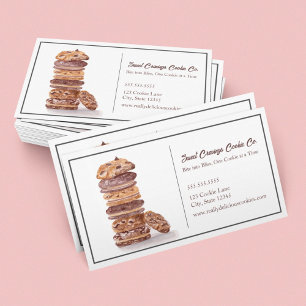 Carte De Visite Pile de biscuits à l'aquarelle Boulangerie