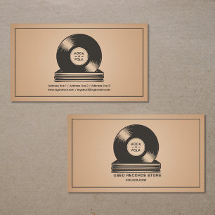 Carte De Visite Pile de disques vinyles
