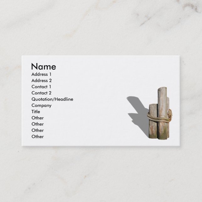 Carte De Visite Pilings051709Shadows, nom, adresse 1, adresse… (Devant)