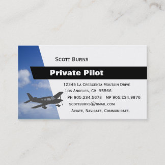 Carte De Visite Pilote d'aviation