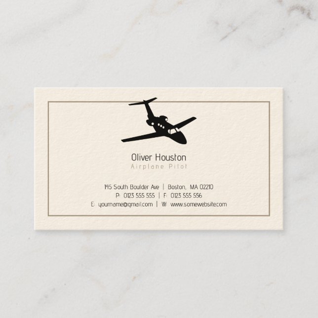 Carte De Visite Pilote d'avion | Aviation (Devant)