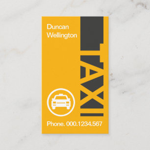 Carte De Visite Pilote de cabine jaune de signalisation TAXI verti