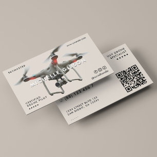 Carte De Visite Pilote de drone minimal Opérateur UAV Beige Sable