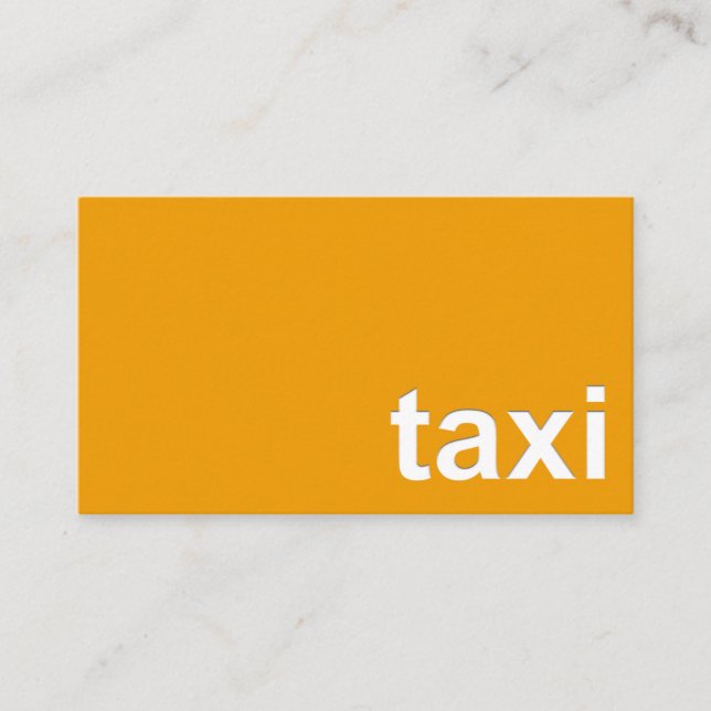 Carte De Visite Pilote de signalisation de taxi jaune incorporé (Devant)