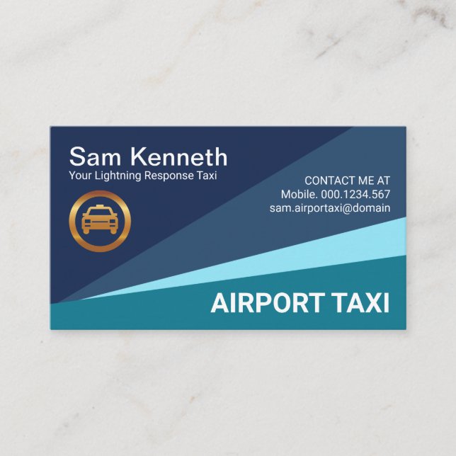 Carte De Visite Pilote de taxi de l'aéroport Blue Sky Triangles (Devant)