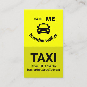 Carte De Visite Pilote de taxi face de taxi souriant de couche jau