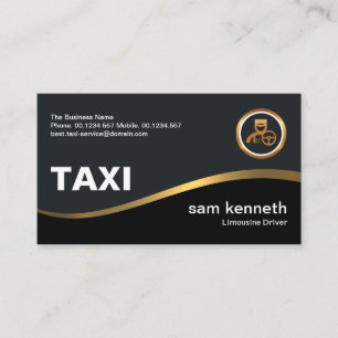 Carte De Visite Pilote de taxi simple Faux Gold Wave