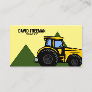 Carte De Visite Pilote de tracteur Jaune de ferme unique
