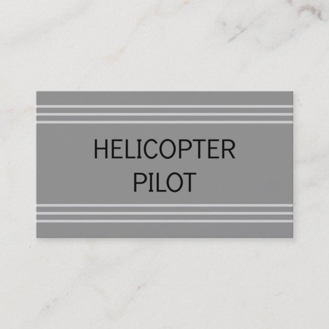 Carte de visite pilote d'hélicoptère (Devant)