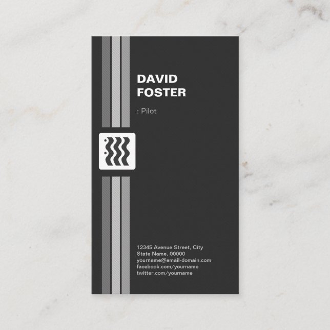 Carte De Visite Pilote - Premium double face (Devant)